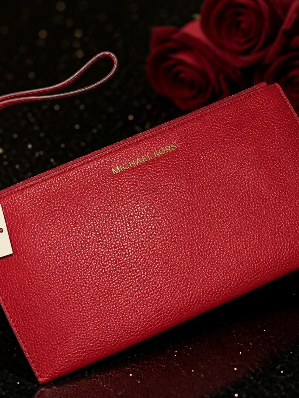 Nwt Michael Kors Wristlet Clutch Red Leather